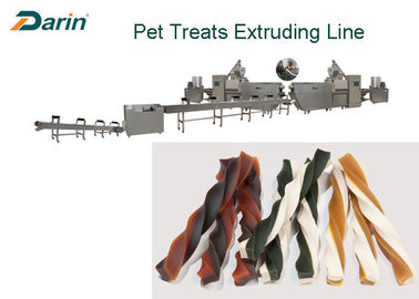 Daging Sapi Alami Tongkat Mesin Pembuat Makanan Anjing Memperlakukan Produk Single Screw Extruder Line