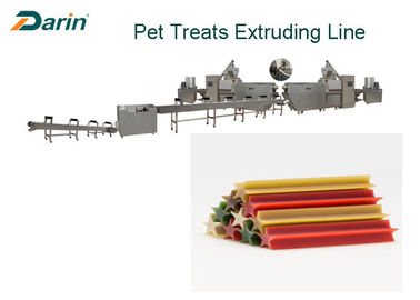 Daging Sapi Alami Tongkat Mesin Pembuat Makanan Anjing Memperlakukan Produk Single Screw Extruder Line