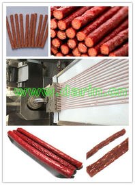 CE Disetujui Jalur Pemrosesan Makanan Hewan / Dog Snacks Stick Shape Meat Strip Processing Line