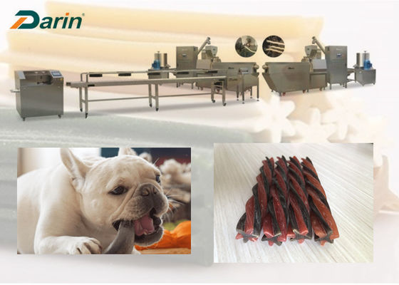 Stainless Steel 100KW Pet Chews Line Produksi Untuk Gigi Anjing