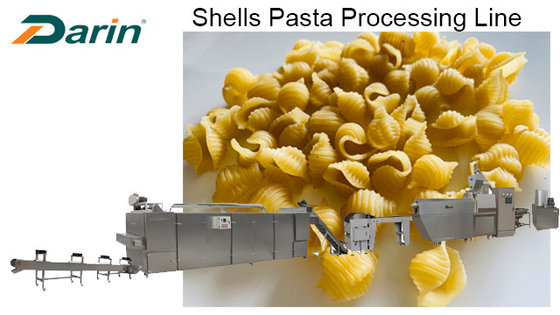 Conchiglie Single Screw Extruder Line Bahan Stainless Steel