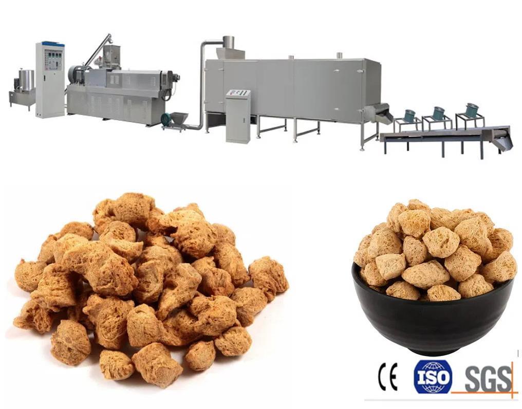 Protein Soya Cepat bertekstur Penuh / Daging Soya Membuat Mesin Baja Tanpa Tempat Tidur 304