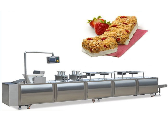 Mesin Pembuat Granola Bar PLC Siemens / Lini Bar Sereal Kacang 300~500kg/Jam