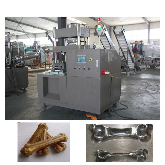 Dog Chews Rawhide Bone Pressing Machine Dengan Stasiun Kerja Ganda Untuk Makanan Ringan Anjing