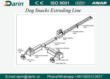 SUS304 Bahan Makanan Kue Anjing / Pet Memperlakukan Makanan Anjing Mesin Extruder dengan Motor WEG