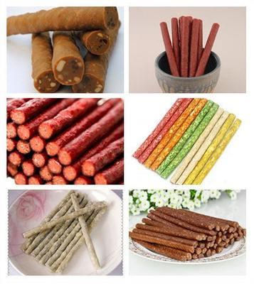 Mesin pemotong pita daging / pita daging anjing mengobati garis pengolahan makanan hewan peliharaan