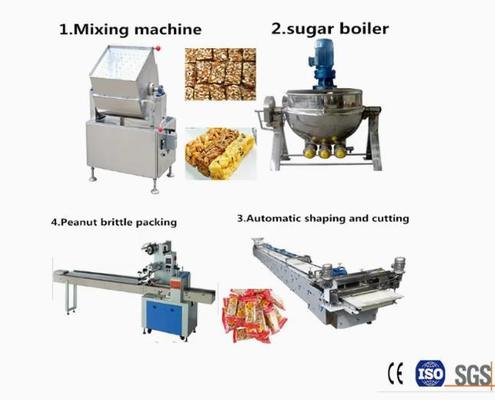 Mesin Peanut Chikki / Cereal Candy Bar Cutting Line dari baja tahan karat