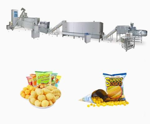 Mesin Makanan Ringan Puff Keju Mesin Extruder Makanan Ringan Kembung Jagung