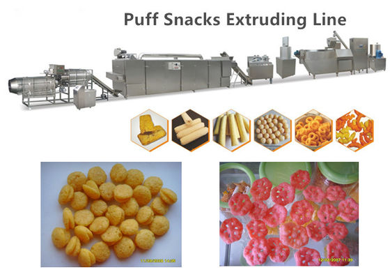 Mesin Puff Snack Berkecepatan Tinggi Mesin Pembuat Bubuk Beras Bahan SS304