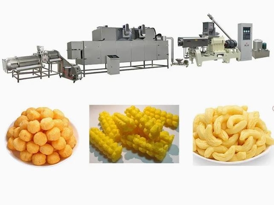 Sepenuhnya otomatis Corn Pu Corn Extruder Machine / mesin pembuat keripik kentang