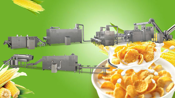Siemens PLC SS 300kg / jam Mesin Pembuat Serpihan Jagung