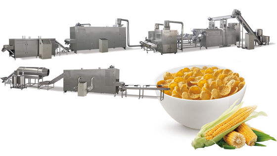 Siemens PLC SS 300kg / jam Mesin Pembuat Serpihan Jagung