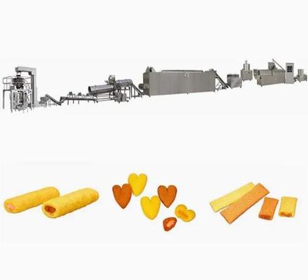 Oat Wheat Rice Puff Extruder Machine dilengkapi dengan Packing Machine