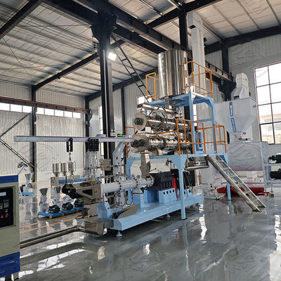 Pellet Extruder Twin Screw Pet Food Extruder Machinery dengan CE Disetujui