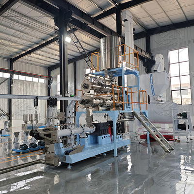 Stainless Steel Twin Screw Dry Pet Food Peralatan ekstruder untuk Anjing, burung