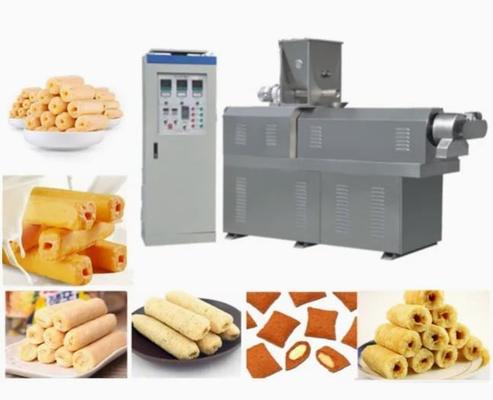 Puffed food extruder Mesin / penggorengan makanan ringan jalur pengolahan