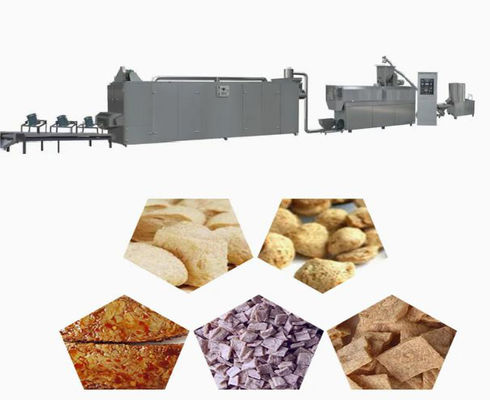 Kedelai bertekstur protein Soya Extruder Machine, mesin serpih jagung