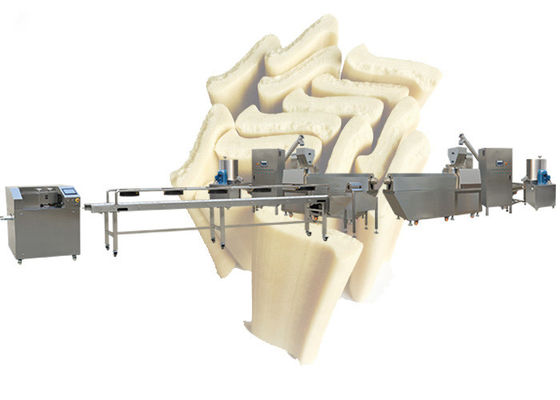 Gigi Bersih Pet Treat Extruder Dog Treat Line Produksi Perawatan Gigi Cutter
