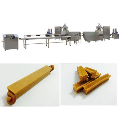 Gigi Bersih Pet Treat Extruder Dog Treat Line Produksi Perawatan Gigi Cutter