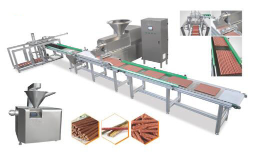 Mesin Extruder Dingin Makanan Ringan Anjing Mengunyah Untuk Membuat Potongan Daging