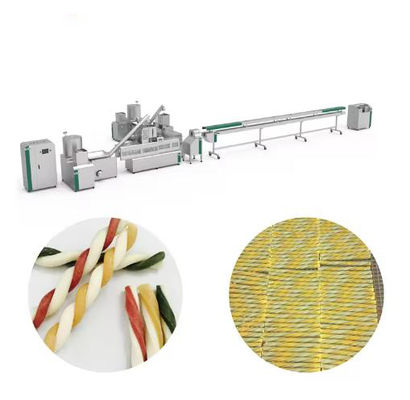 150kg / Hr 50Hz Continuous Twist Pet Treat Garis Ekstrusi