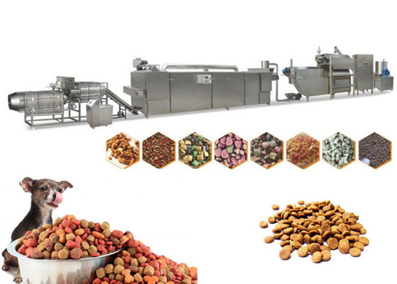 PLC Twin Screw Extruder 300KG / jam Lini Produksi Makanan Hewan Peliharaan