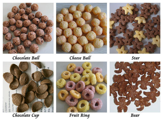 CE Corn Flakes Jalur Pengolahan Puff Snack Sarapan Sereal Ekstrusi Siemens Motor