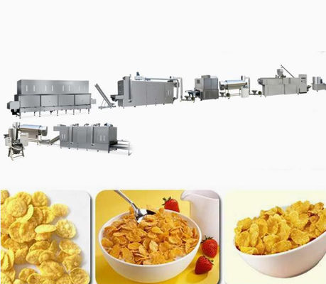 Kue Jagung Snack Otomatis Jalur Produksi / Sereal Corn Flakes Processing Machine