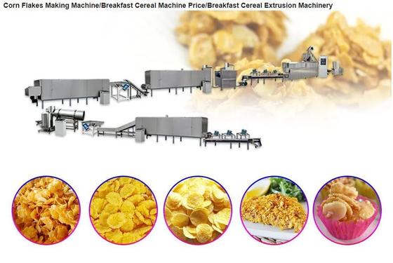 Jagung Otomatis Flakes Pengolahan Line, Sereal Sarapan Rumah Popcorn Mesin