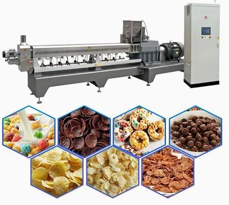 Sarapan Sereal dan Jagung Flakes lini produksi / puff snack Mesin extruder