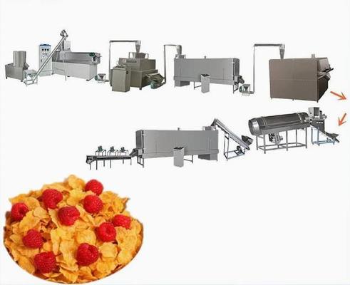 Garis Pemrosesan Sereal Sarapan Panggang Kellogg 200-500kg Corn Flakes Mesin Ekstruder Makanan Ringan