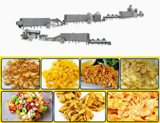 Twin Screw Extruder Corn Flakes Processing Line dengan berbagai bentuk