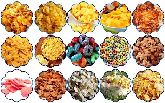 Kapasitas tinggi jagung serpih otomatis membuat mesin makanan untuk makanan ringan Sereal