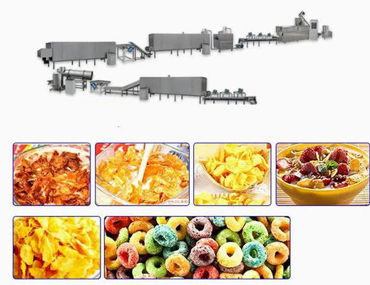 Twin Screw Extruder Corn Flakes Processing Line dengan berbagai bentuk