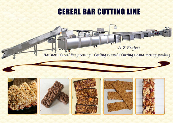SS 304 Granola Bar Mesin Pemotong Kontrol Layar Sentuh PTFE PLC