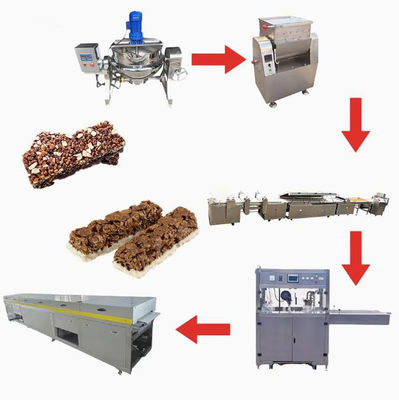 Mesin Pembuat Sereal Stainless Steel Otomatis Bentuk Makanan Ringan Persegi Panjang