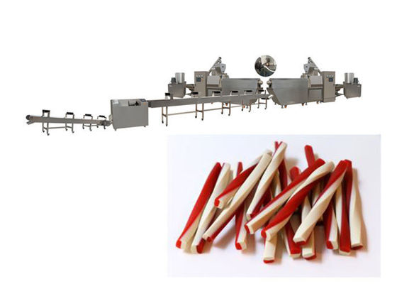 Permen Karet Mesin Ekstrusi Makanan Ringan Favorit Pet Treat Dog Warna Ganda