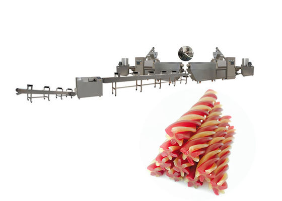 Bacon Double Color Twisted Sticks Makanan Anjing Extruder Memperlakukan Gigi Sekrup Tunggal
