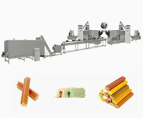 Sepenuhnya stainless steel Twist Dog Food Extruder Machine, mesin ekstrusi hewan peliharaan