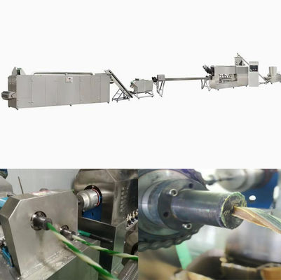 Sepenuhnya stainless steel Twist Dog Food Extruder Machine, mesin ekstrusi hewan peliharaan