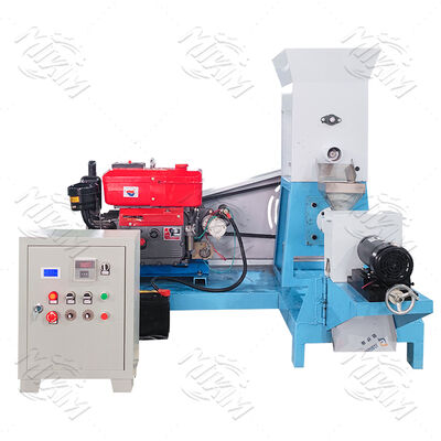 Mini 220V Twin Screw Floating Fish Feed Extruder Mesin untuk penggunaan rumah dan tanaman Cutter Jenis Fish Feed Pellet Extruder