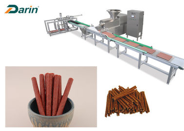 Stainless Steel Pet Line Produksi Makanan Strip Membentuk Daging Dengan Sistem Auto Tray