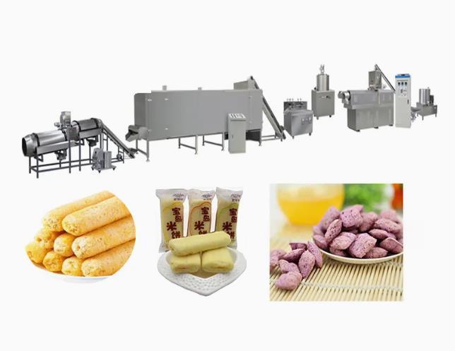 Siemens PLC Chocos Sereal Mesin Camilan Puff Jagung Dengan Layar Sentuh