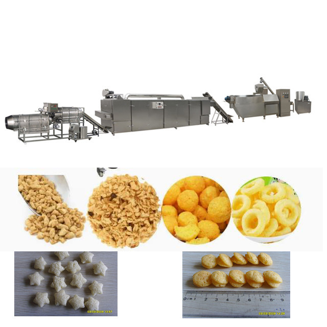 Beras Jagung Gandum Makanan Extruder Puff Snack Machine Untuk Onion Ring / Core Filled Food