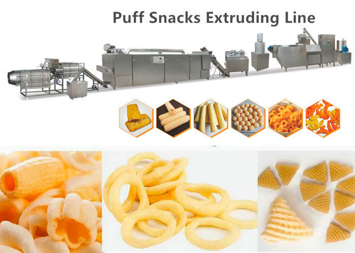 Mesin Puff Snack Durable Makanan Extruder Keju Ball / Corn Puff Snacks Making
