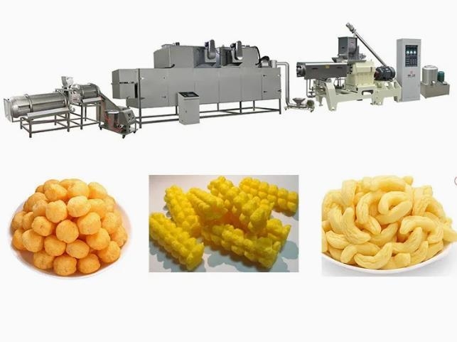 Sepenuhnya otomatis Corn Pu Corn Extruder Machine / mesin pembuat keripik kentang