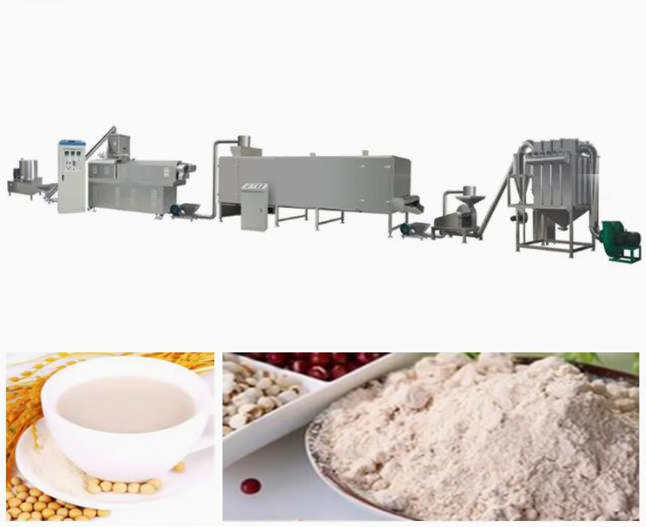 Beras Sesame Nutrition Bubuk mesin pembuat makanan otomatis, twin screw Extruder