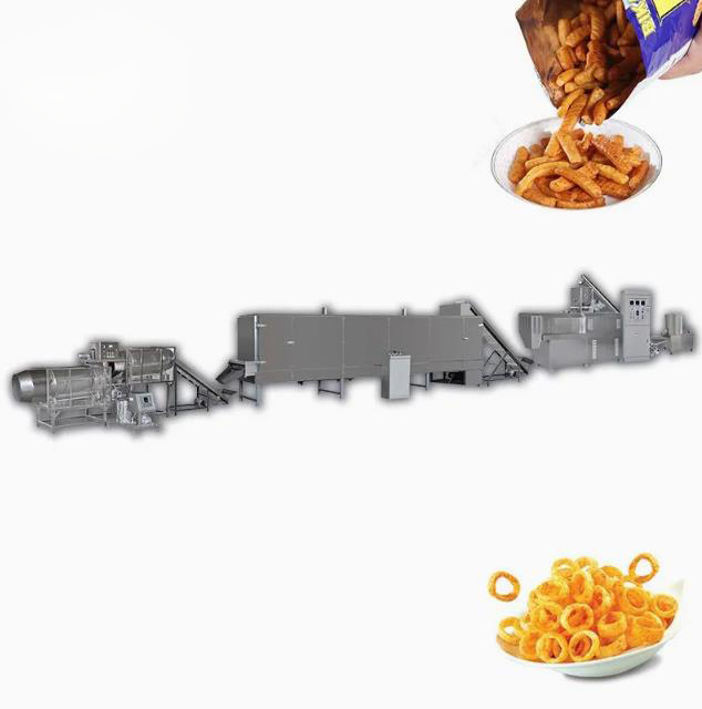 Versi Bahasa Inggris SUS304 Snack Extruder Machine Continuou Automatic