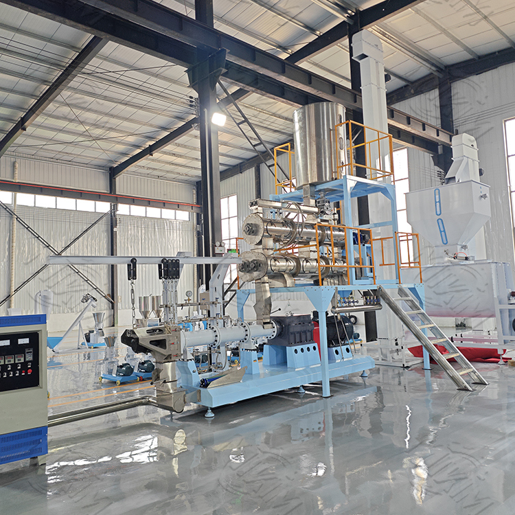 Mesin Extruder Makanan Pet / jam otomatis Pet Pellet Extruder Equipment