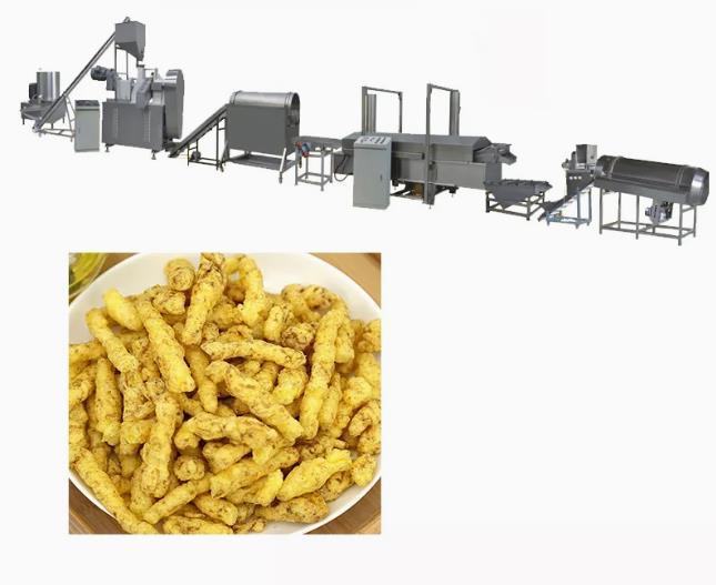 Ragam bentuk makanan ringan pelet 2D 3D Renyah pea soya extruder machine process line